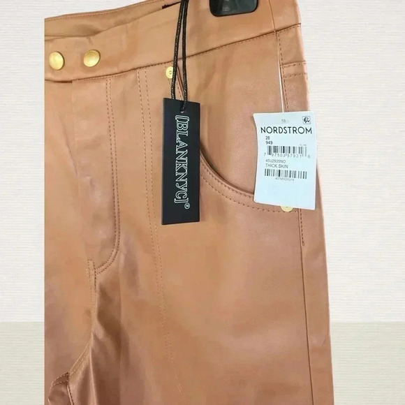 NWT BlankNYC The Baxter Ribcage Straight Leg Faux Leather Pants Size 28 - Picture 6 of 9